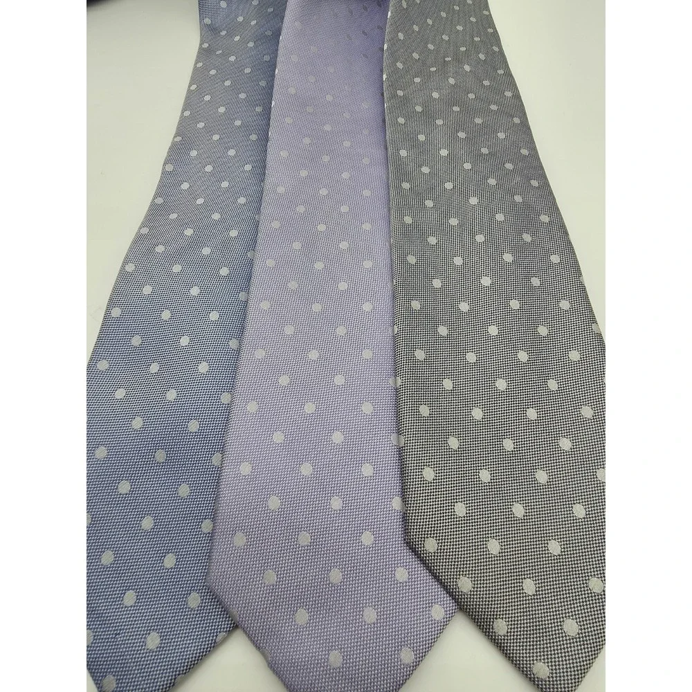 Calvin Klein Lot Of 3 Different Shades Blue Classic Polka Dot Necktie 59